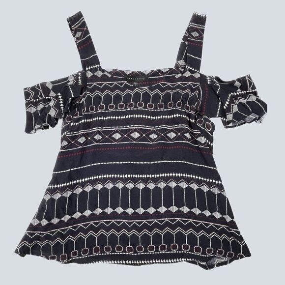 Anthropologie Sanctuary Zulu Bare Shoulder Top Navy Blue Small NEW - Picture 1 of 6
